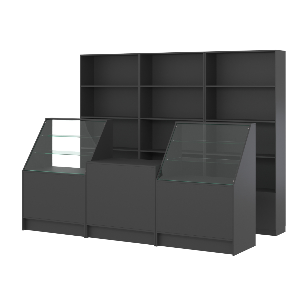 Комплект стеллажей ЭК-03 и прилавков ЭК-7 Черный