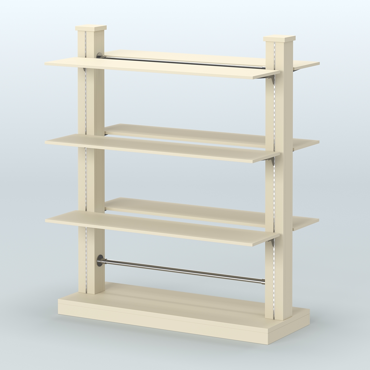 Островная система с перфорацией и двусторонними полками из ДСП №20 Крем Вайс
