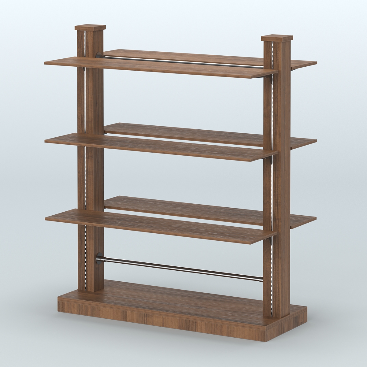 Островная система с перфорацией и двусторонними полками из ДСП №20 Орех