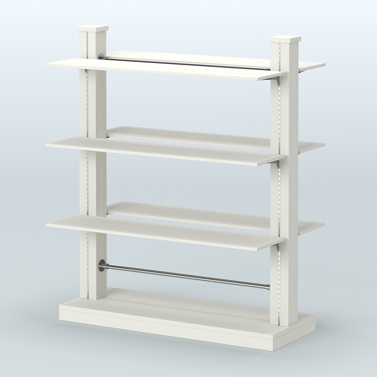 Островная система с перфорацией и двусторонними полками из ДСП №20 Белый