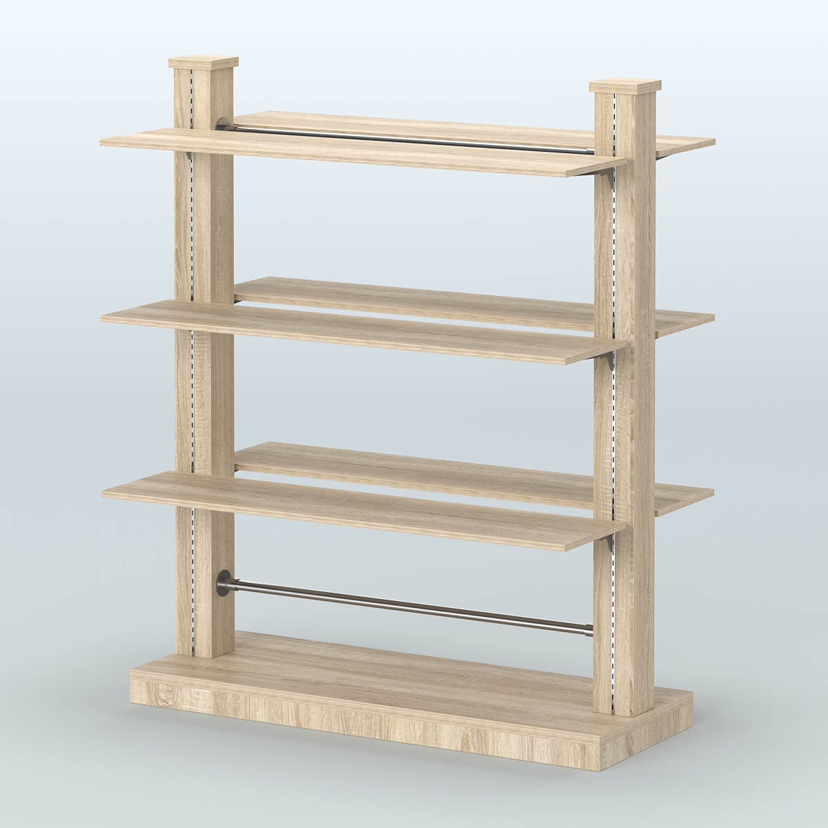 Островная система с перфорацией и двусторонними полками из ДСП №20 Дуб сонома