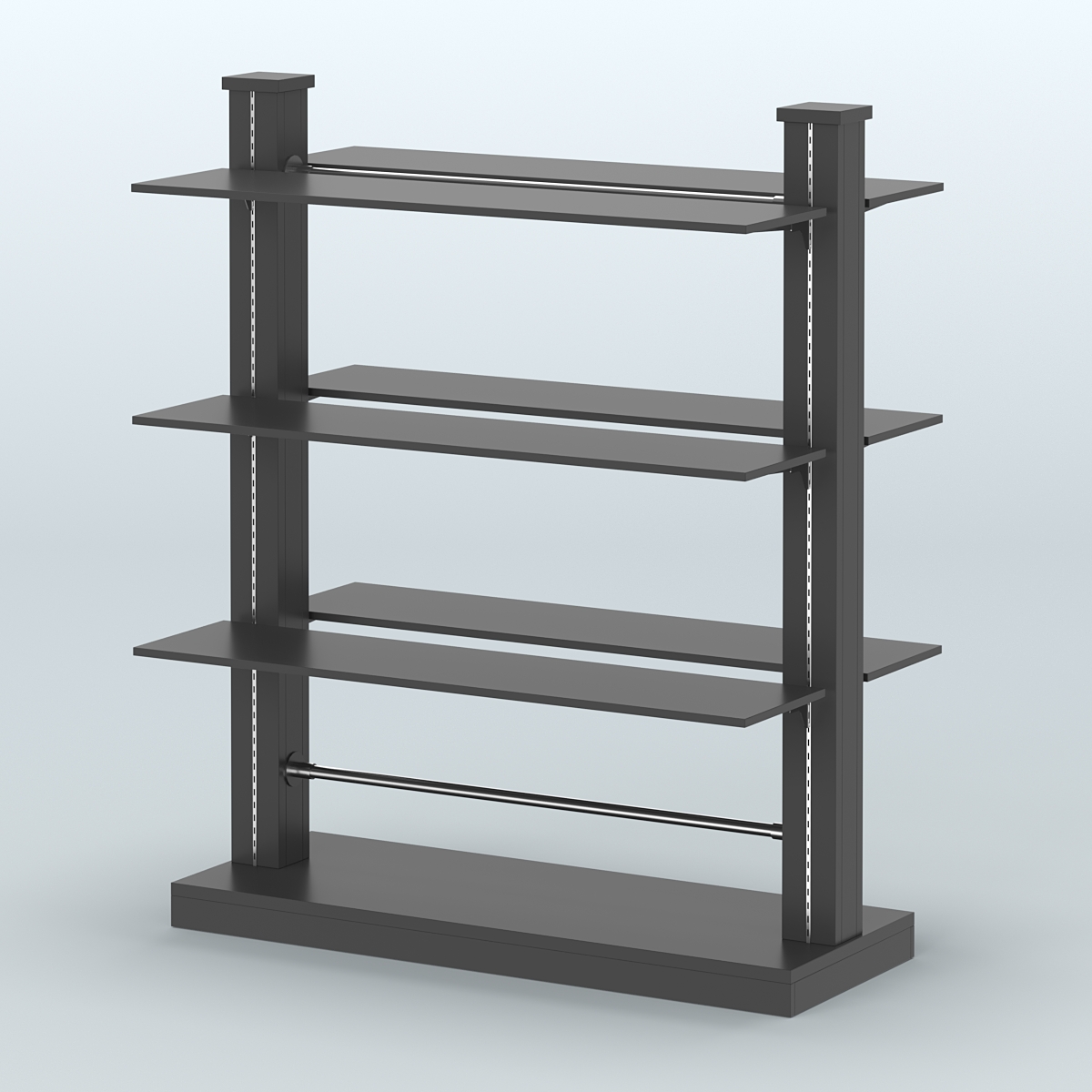 Островная система с перфорацией и двусторонними полками из ДСП №20 Черный