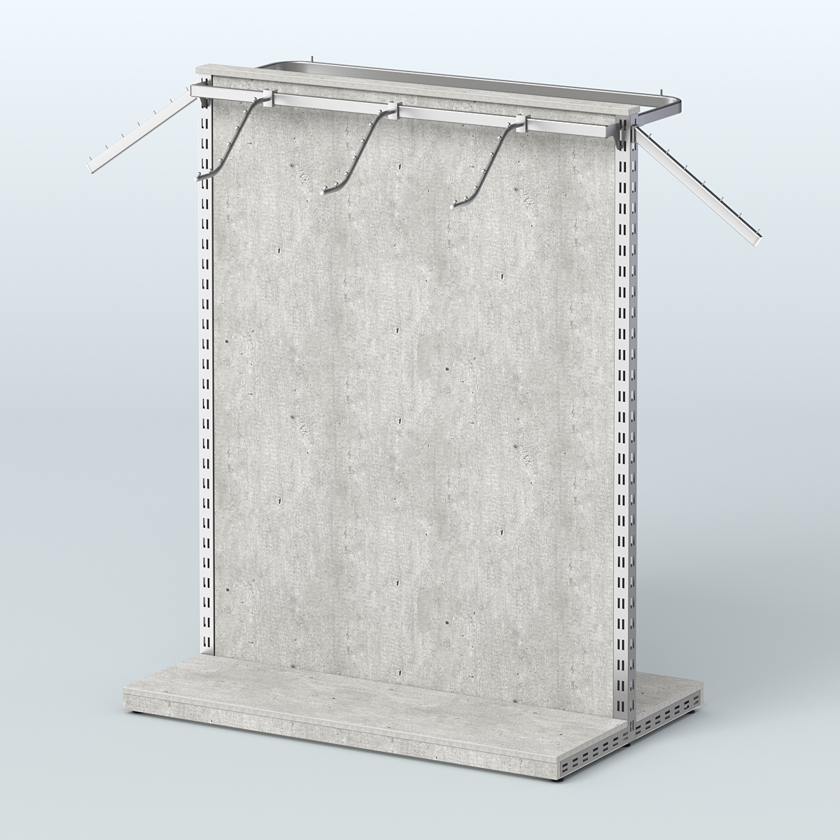 Система ЭЛЕГАНТ островная с ДСП и двумя пооручнями №2 Метрополитан Грей