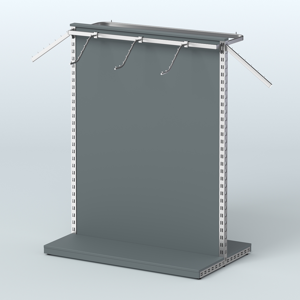 Система ЭЛЕГАНТ островная с ДСП и двумя пооручнями №2 Темно-Серый