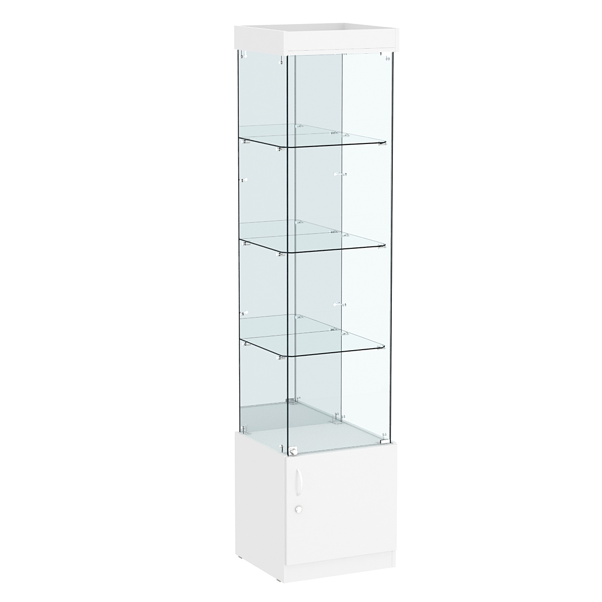 Витрина ИСТРА №4 стаканчик (задняя стенка - зеркало) Белый