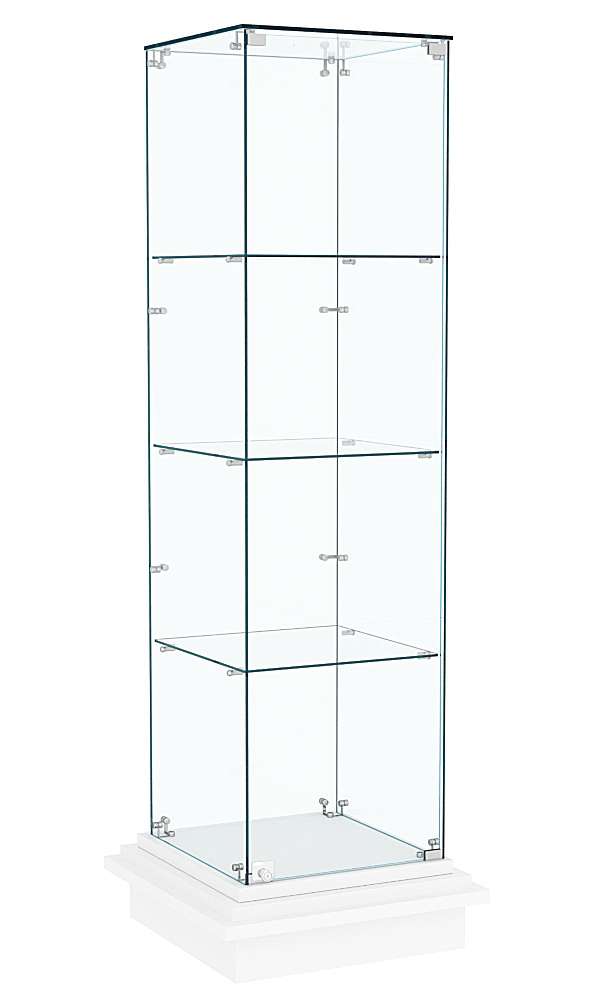 Витрина с тремя квадратными полками из стекла ЗИККУРАТ №1 Белый
