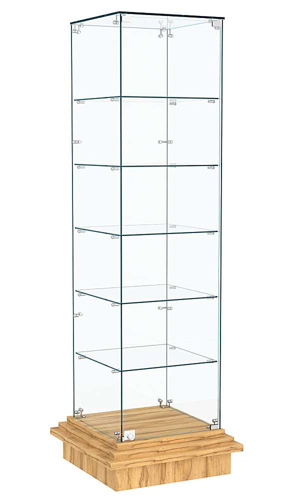 Витрина с пятью квадратными полками ЗИККУРАТ №501 Дуб Золотистый