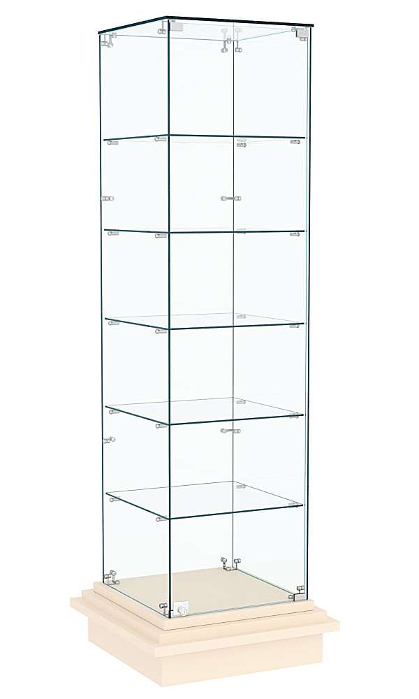Витрина с пятью квадратными полками ЗИККУРАТ №501 Крем Вайс