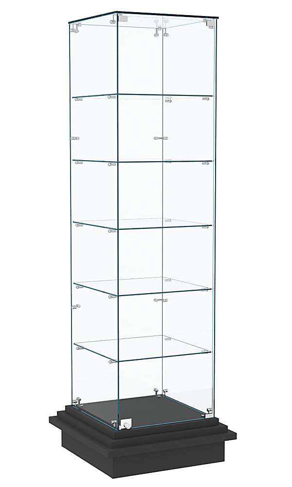 Витрина с пятью квадратными полками ЗИККУРАТ №501 Черный