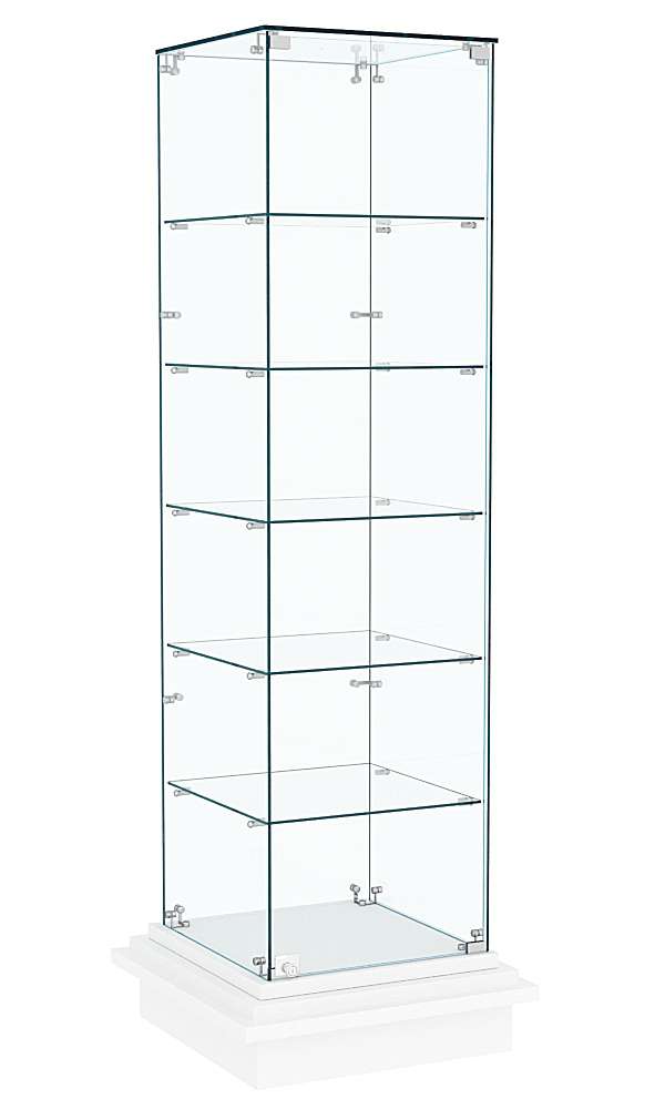 Витрина с пятью квадратными полками ЗИККУРАТ №501 Белый