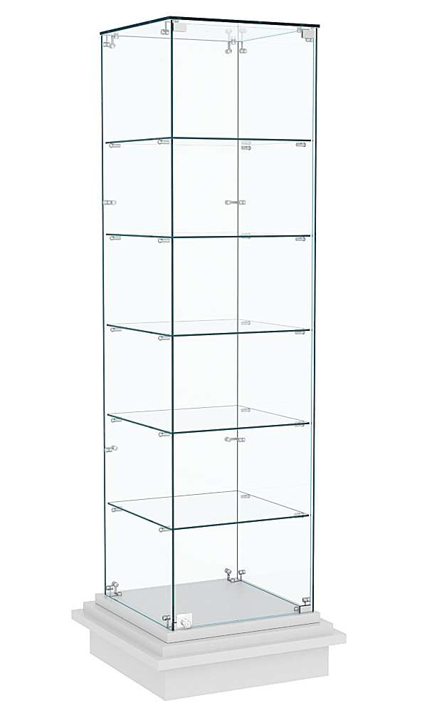 Витрина с пятью квадратными полками ЗИККУРАТ №501 Серый