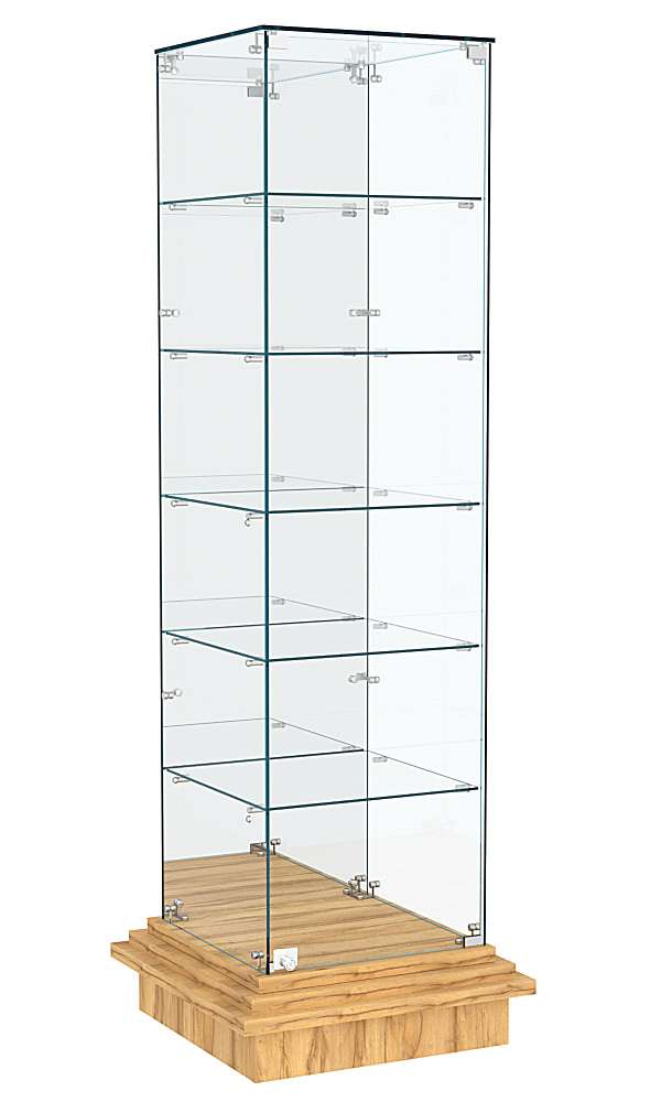 Витрина на подиуме с зеркалом ЗИККУРАТ №503 Дуб Золотистый