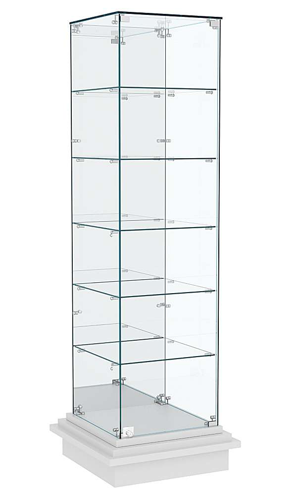 Витрина на подиуме с зеркалом ЗИККУРАТ №503 Серый