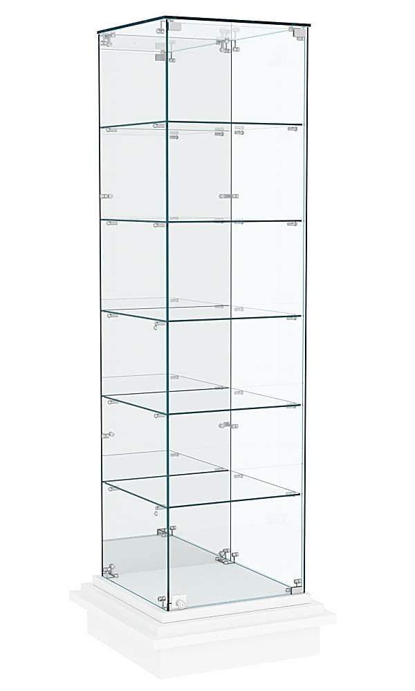 Витрина на подиуме с зеркалом ЗИККУРАТ №503 Белый