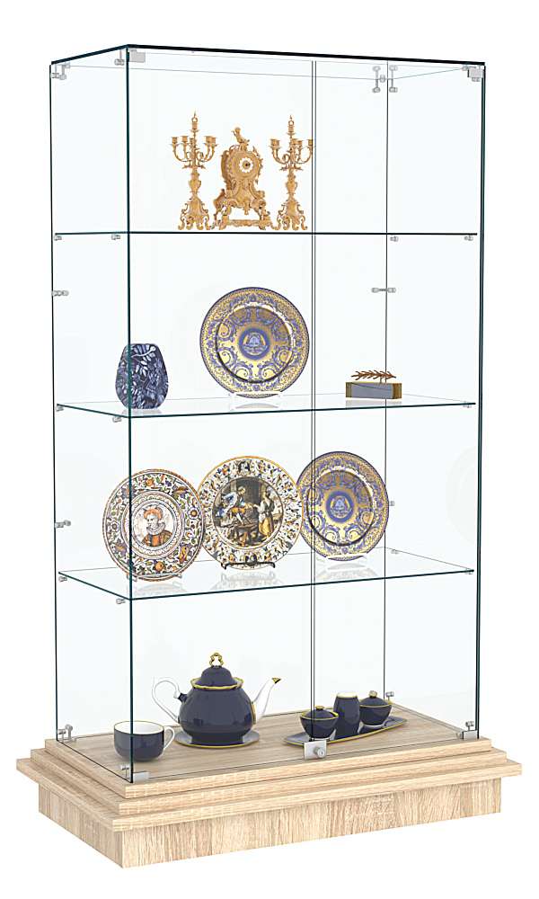 Витрина с хромированным замком ЗИККУРАТ №5 Дуб сонома