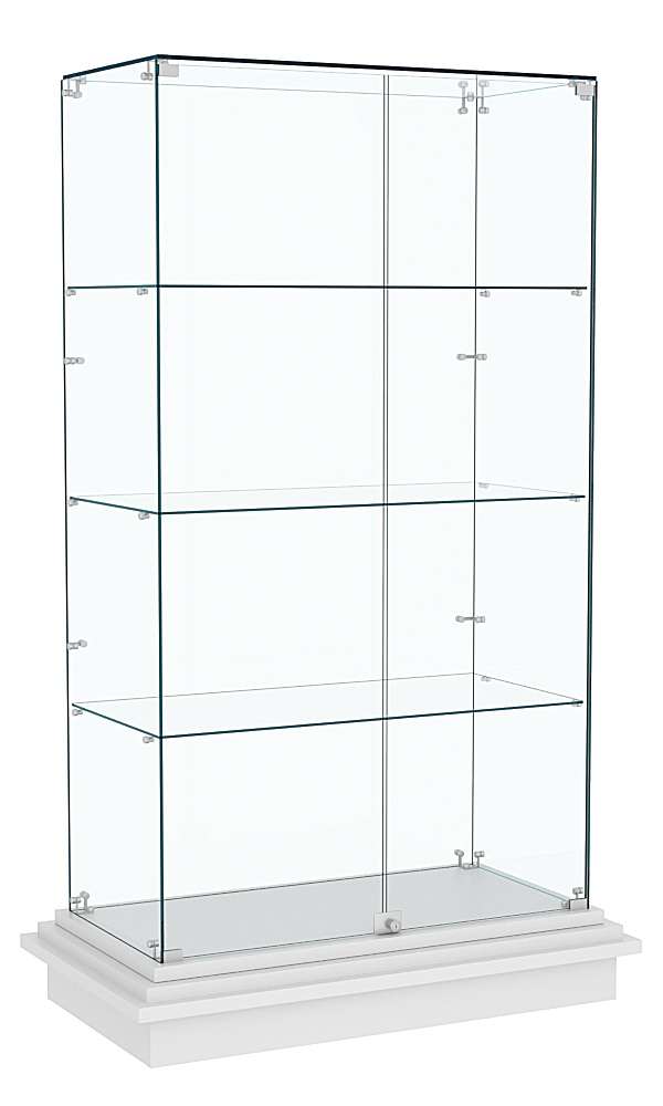 Витрина с хромированным замком ЗИККУРАТ №5 Серый