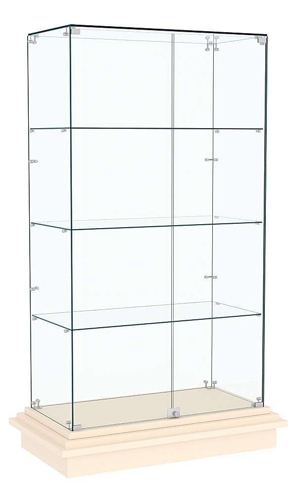 Витрина с хромированным замком ЗИККУРАТ №5 Крем Вайс