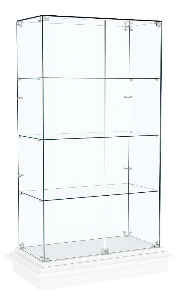 Витрина с хромированным замком ЗИККУРАТ №5 Белый