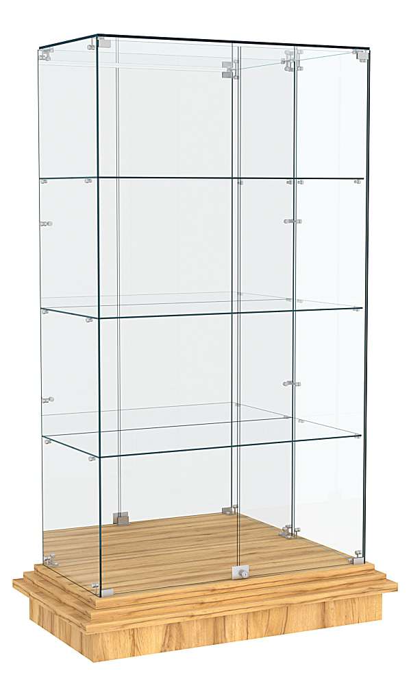 Витрина с прозрачными дверками ЗИККУРАТ №7 Дуб Золотистый
