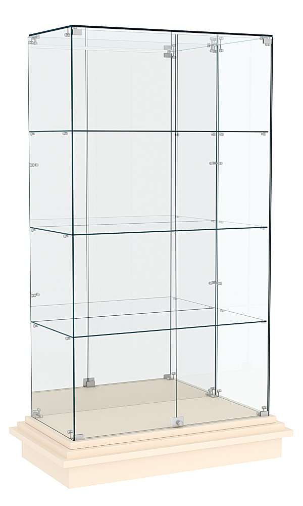 Витрина с прозрачными дверками ЗИККУРАТ №7 Крем Вайс
