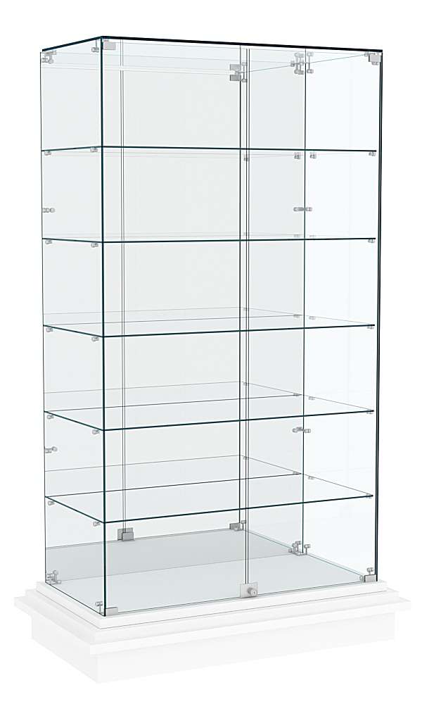 Витрина с прозрачными дверками и зеркалом ЗИККУРАТ №507 Белый