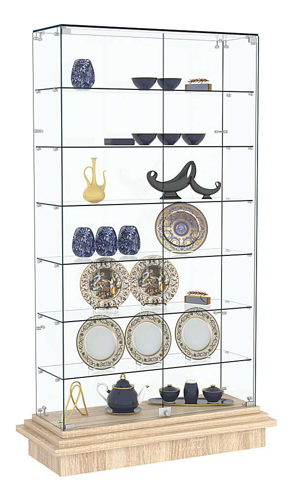 Витрина с шестью полками ЗИККУРАТ №9 Дуб сонома