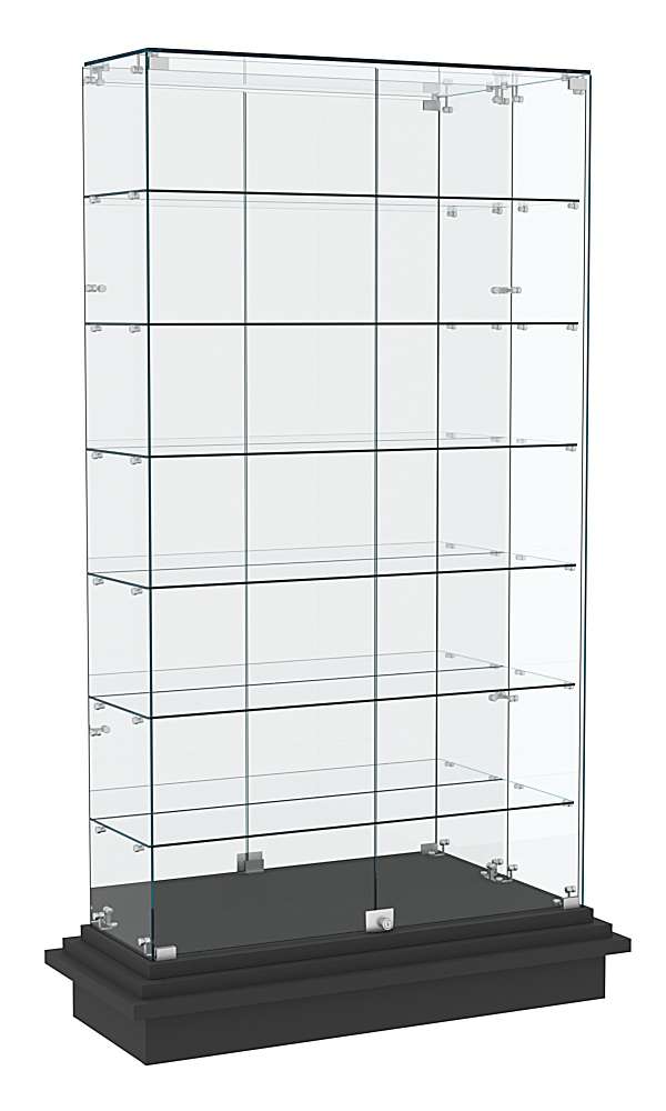 Витрина с зеркальной задней стенкой ЗИККУРАТ №11 Черный