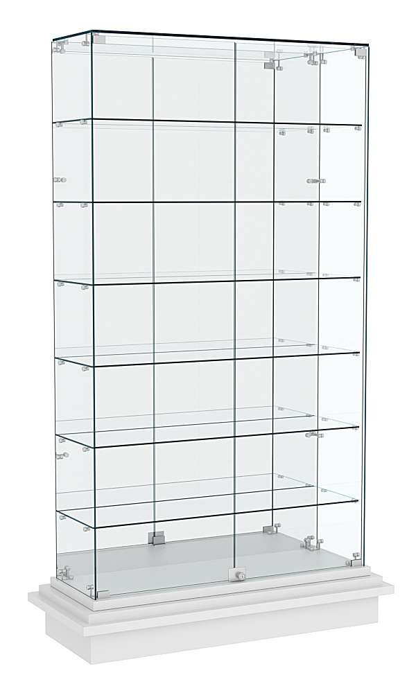 Витрина с зеркальной задней стенкой ЗИККУРАТ №11 Серый