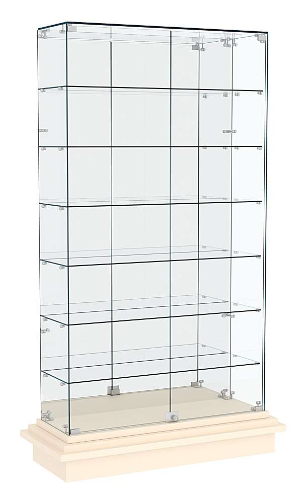 Витрина с зеркальной задней стенкой ЗИККУРАТ №11 Крем Вайс