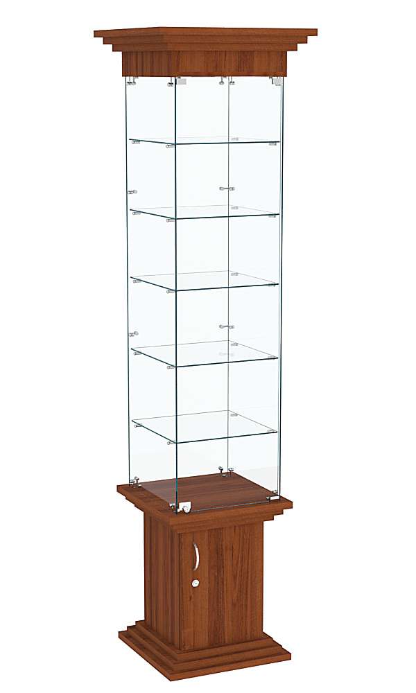 Витрина с дверками стаканчик с пятью полками ЦИТАДЕЛЬ №502 Орех