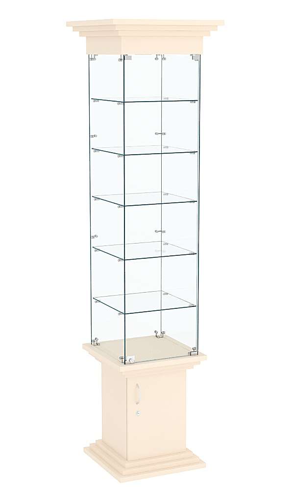 Витрина с дверками стаканчик с пятью полками ЦИТАДЕЛЬ №502 Крем Вайс