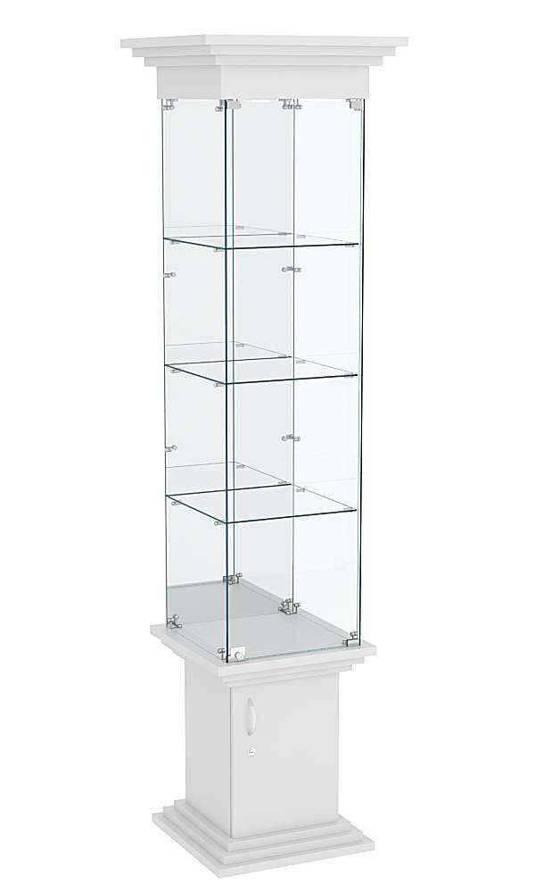 Витрина стаканчик с зеркалом и тремя полками ЦИТАДЕЛЬ №4 Серый