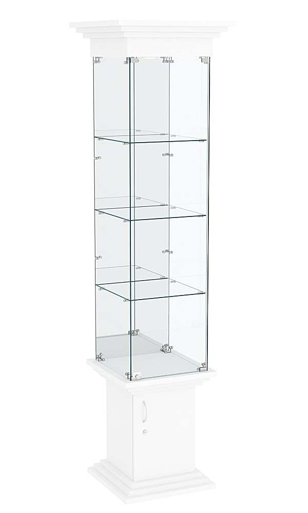 Витрина стаканчик с зеркалом и тремя полками ЦИТАДЕЛЬ №4 Белый