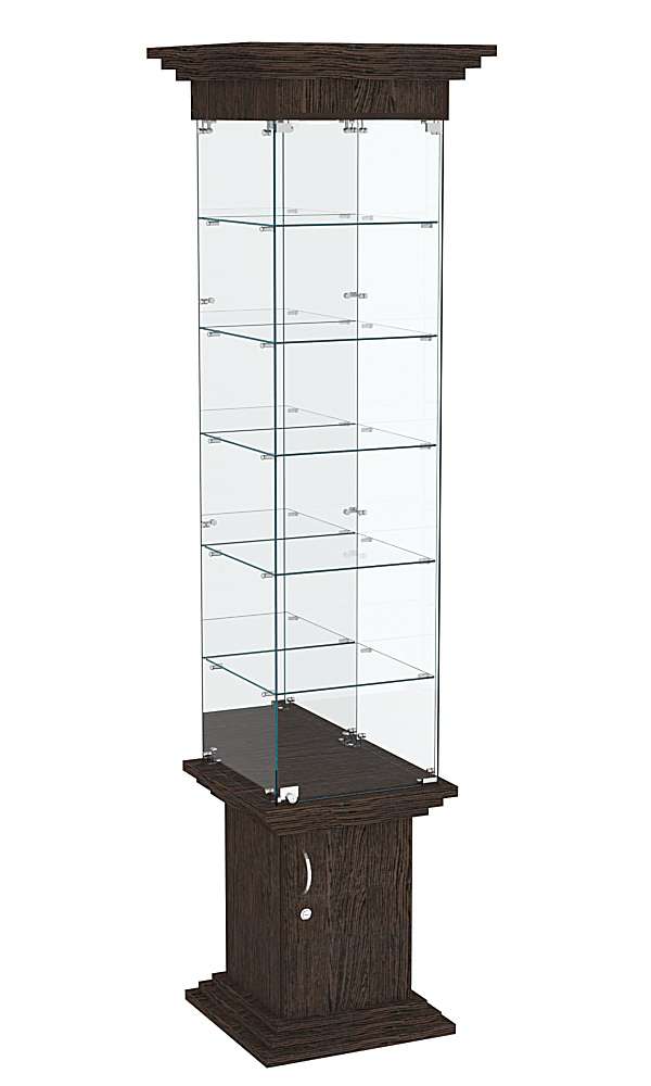 Витрина стаканчик с зеркалом и пятью полками в наличии ЦИТАДЕЛЬ №504 Дуб Венге