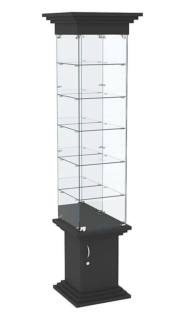 Витрина стаканчик с зеркалом и пятью полками в наличии ЦИТАДЕЛЬ №504 Черный