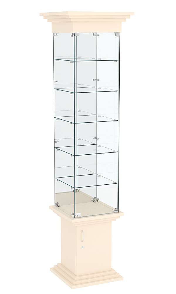 Витрина стаканчик с зеркалом и пятью полками в наличии ЦИТАДЕЛЬ №504 Крем Вайс