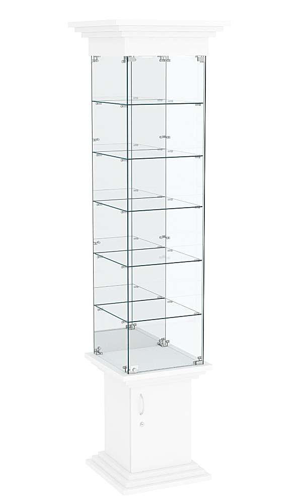 Витрина стаканчик с зеркалом и пятью полками в наличии ЦИТАДЕЛЬ №504 Белый