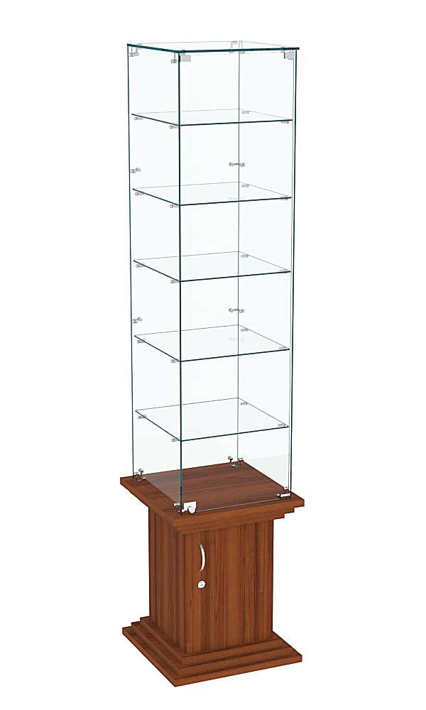 Витрина стаканчик с пятью полками прозрачная ЦИТАДЕЛЬ №506 Орех