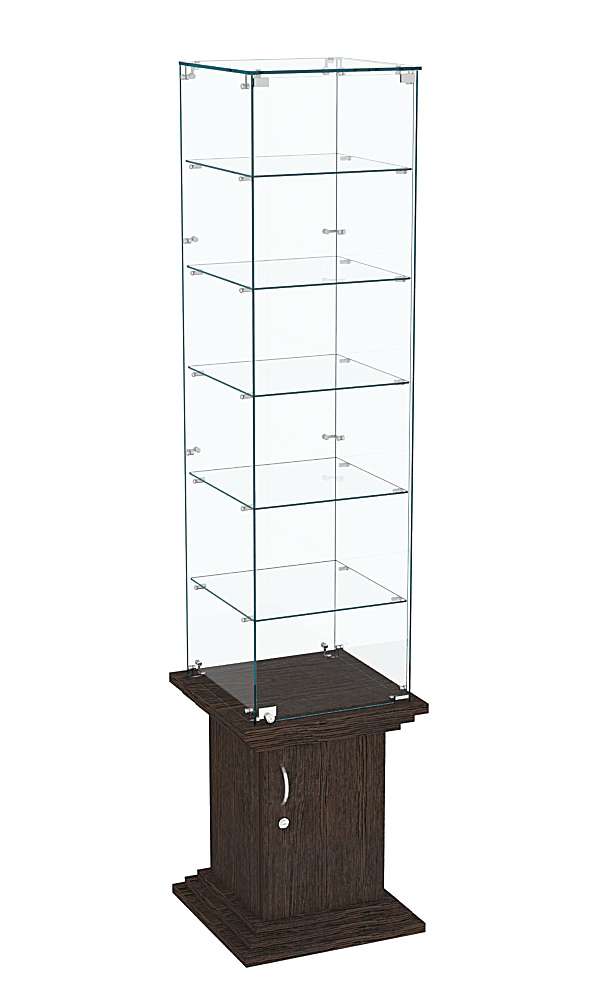 Витрина стаканчик с пятью полками прозрачная ЦИТАДЕЛЬ №506 Дуб Венге