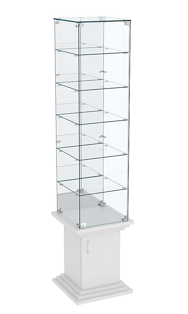 Витрина стаканчик с 5-ю полками и зеркалом ЦИТАДЕЛЬ №508 Серый