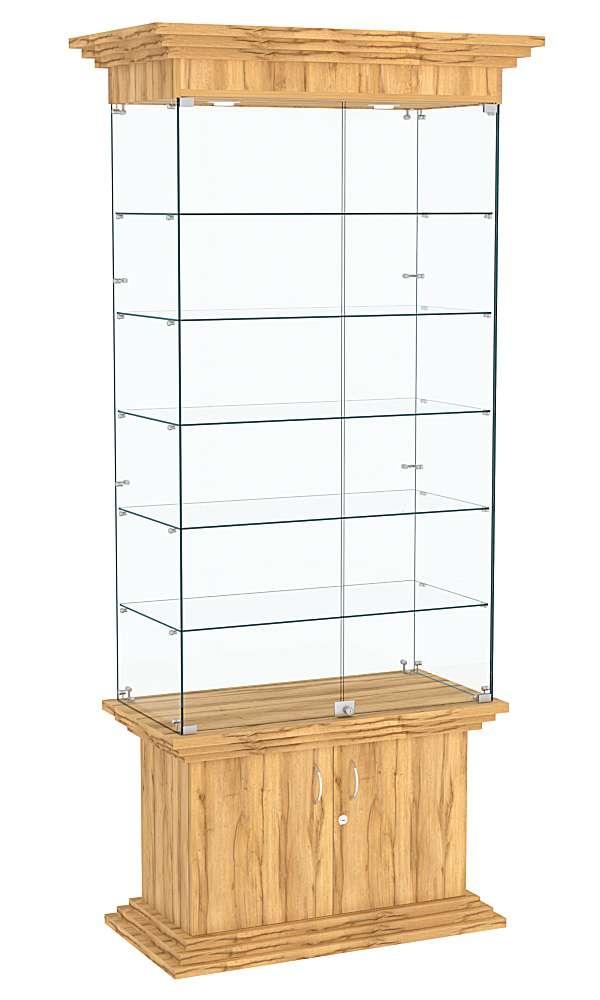 Витрина с дверками широкая с 5-ю полками ЦИТАДЕЛЬ №501 Дуб Золотистый