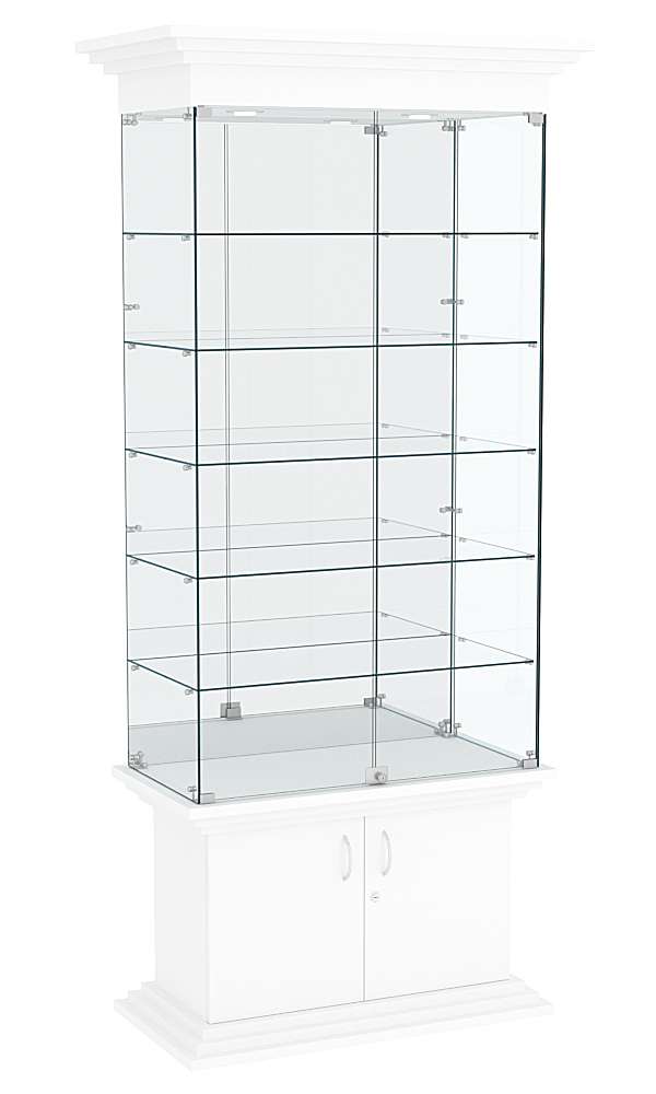 Витрина широкая с 5-ю полками и зеркалом ЦИТАДЕЛЬ №503 Белый