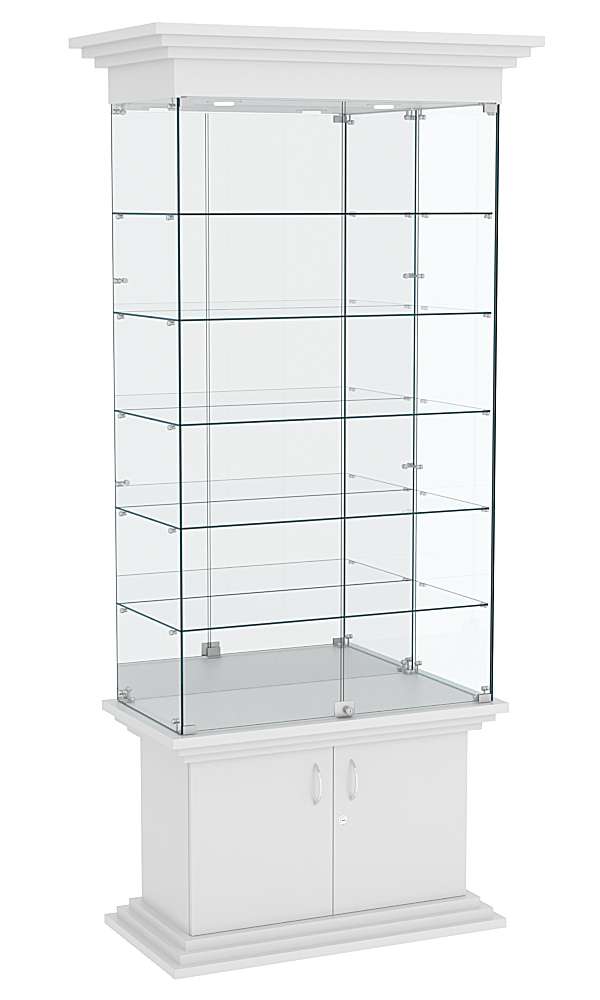 Витрина широкая с 5-ю полками и зеркалом ЦИТАДЕЛЬ №503 Серый