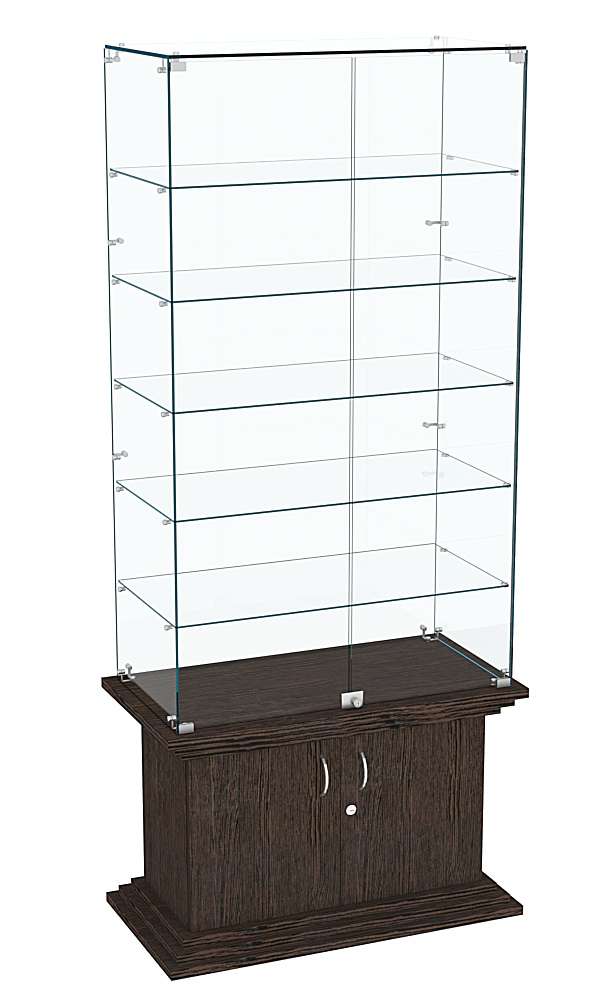 Витрина широкая прозрачная с 5-ю полками ЦИТАДЕЛЬ №505 Дуб Венге