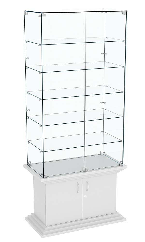 Витрина широкая прозрачная с 5-ю полками ЦИТАДЕЛЬ №505 Серый