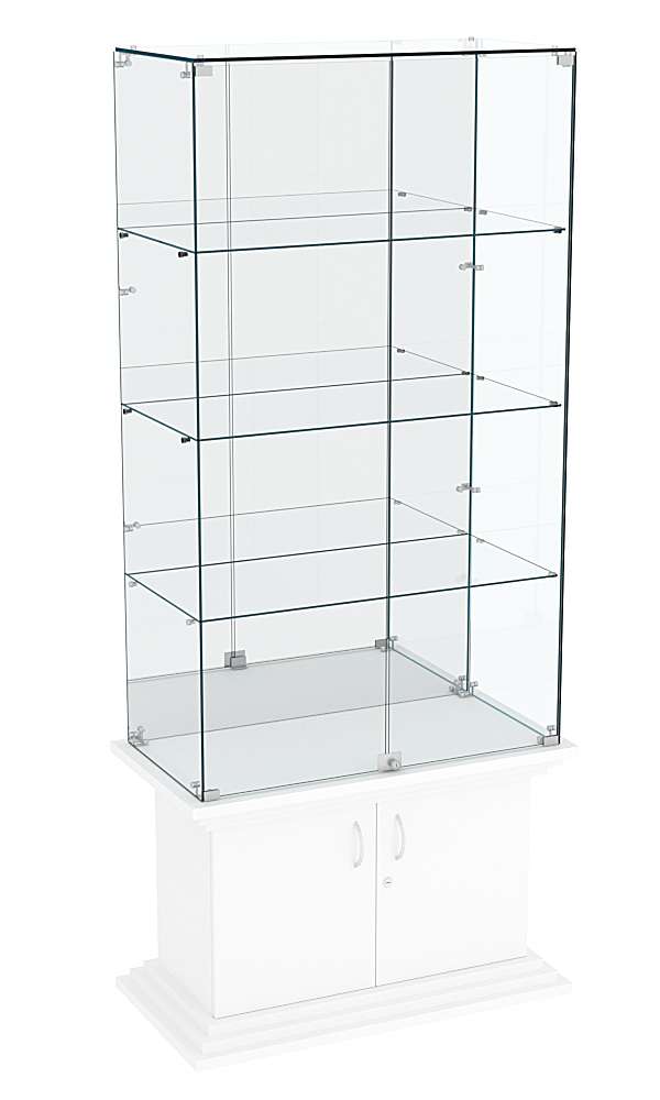 Витрина широкая с зеркалом и тремя полками ЦИТАДЕЛЬ №7 Белый