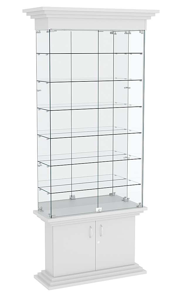 Витрина узкая с 6-ю полками и подсветкой ЦИТАДЕЛЬ №32 Серый