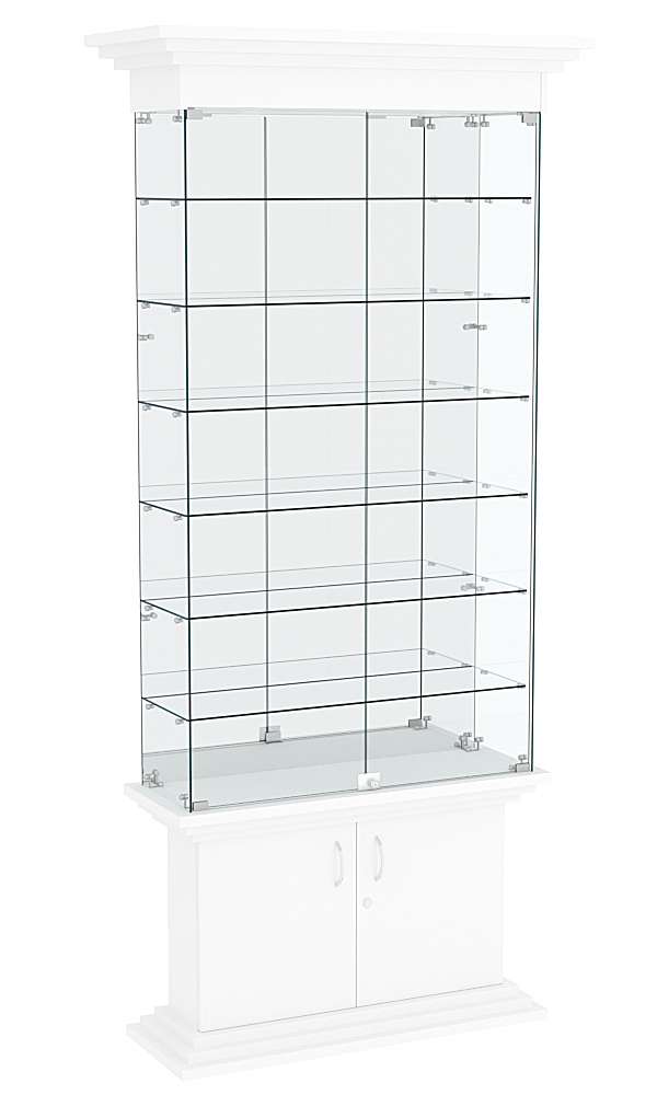 Витрина узкая с 6-ю полками и подсветкой ЦИТАДЕЛЬ №32 Белый