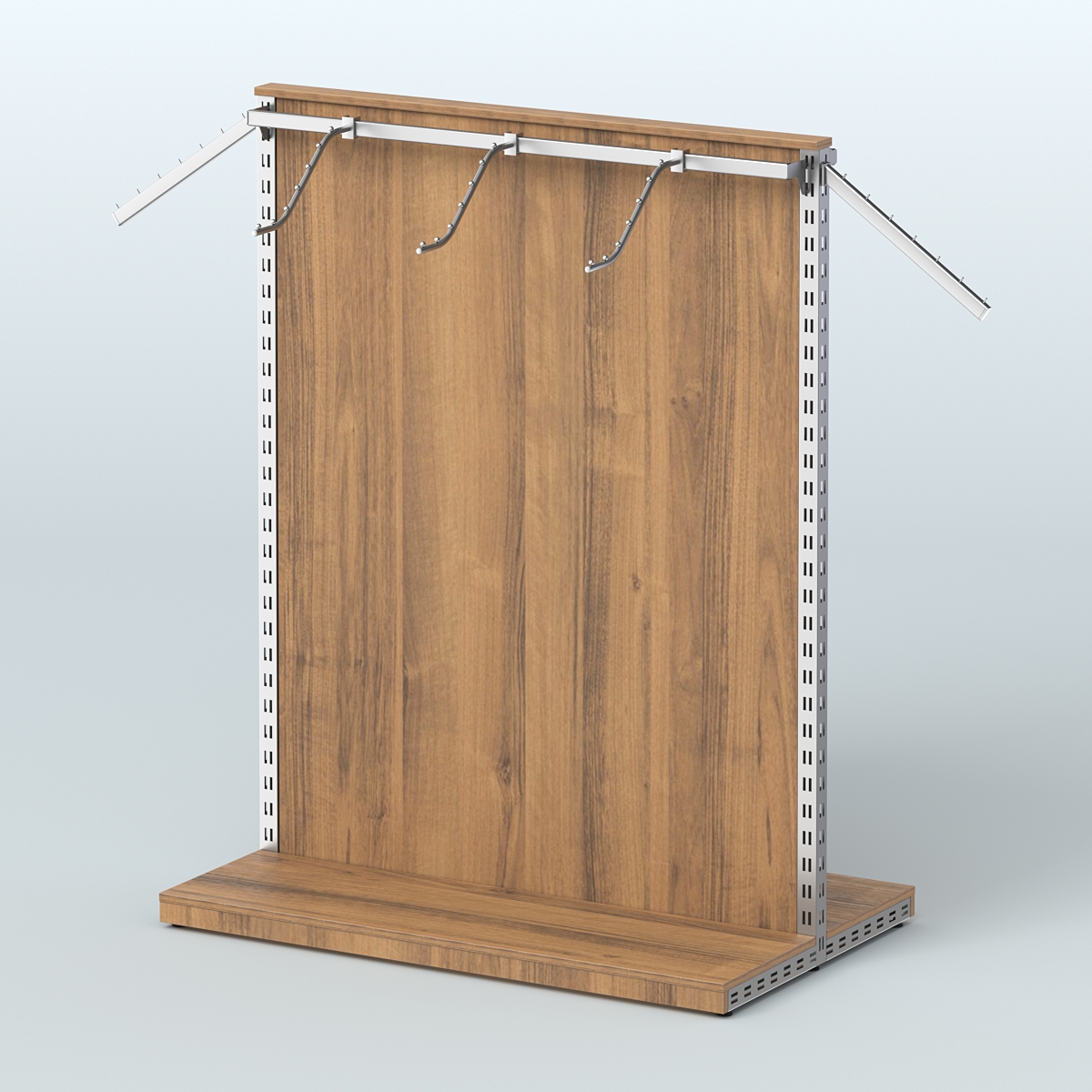 Система ЭЛЕГАНТ островная с ДСП и двумя поручнями под навесные кронштейны №3 Орех