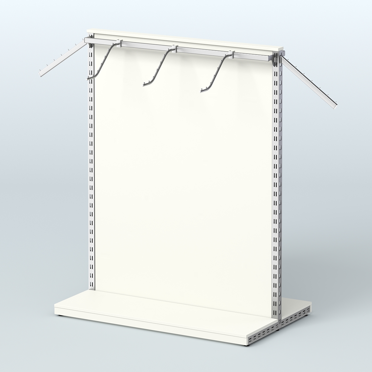 Система ЭЛЕГАНТ островная с ДСП и двумя поручнями под навесные кронштейны №3 Белый